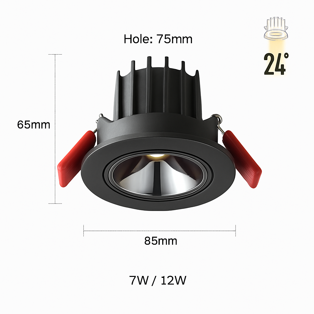 Spot LED encastrable anti-éblouissement réglable CLARO