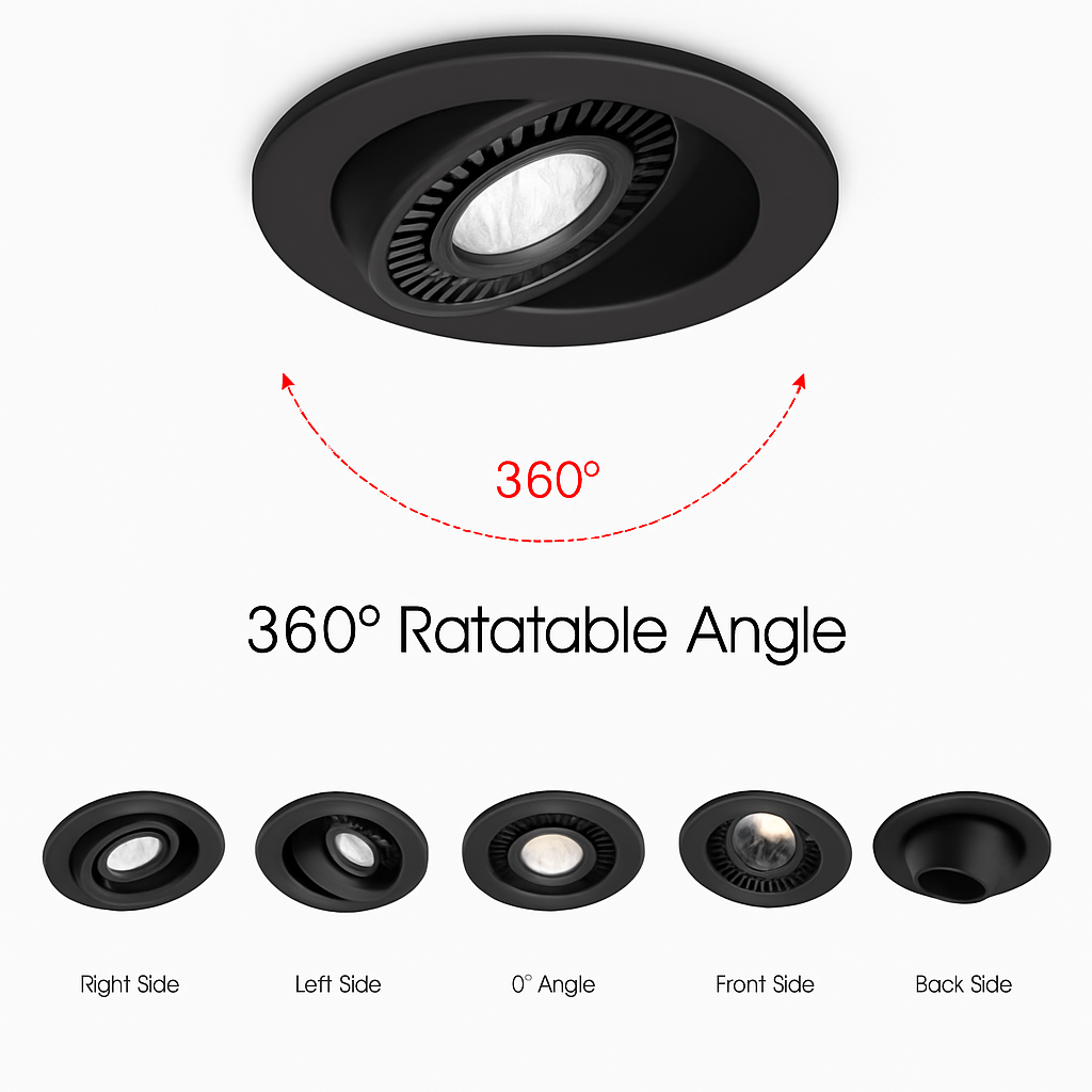 Spot LED encastrable rotatif 360 degrés ROTAX