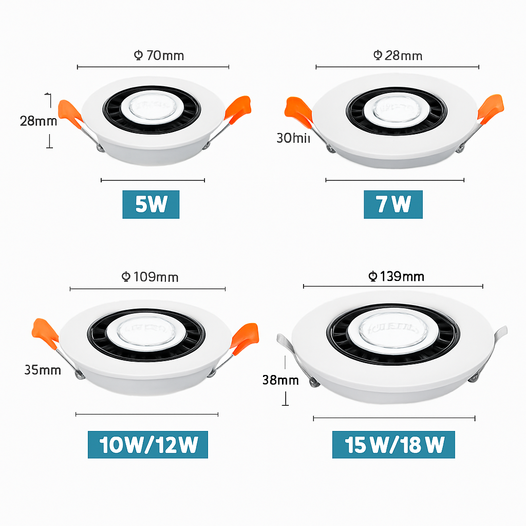 Spot LED encastrable rotatif 360 degrés ROTAX
