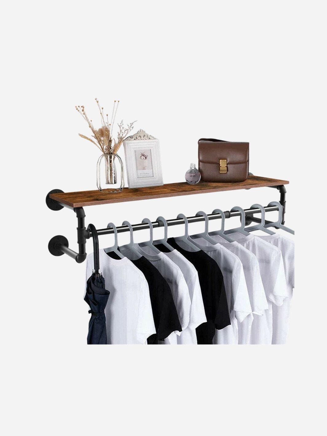 Support mural barre vêtements industriel