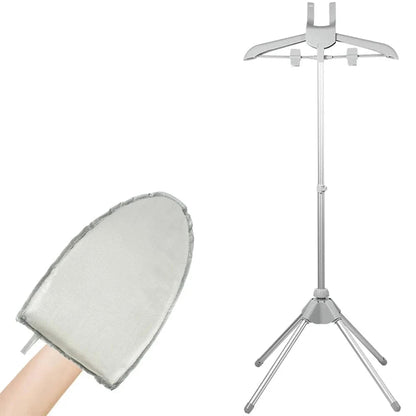 Steamer Stand with Hand-held Ironing Board 84-160cm Portable High Adjustable Handheld Garment Steamer Rack Foldable Home Hanger B2-grey