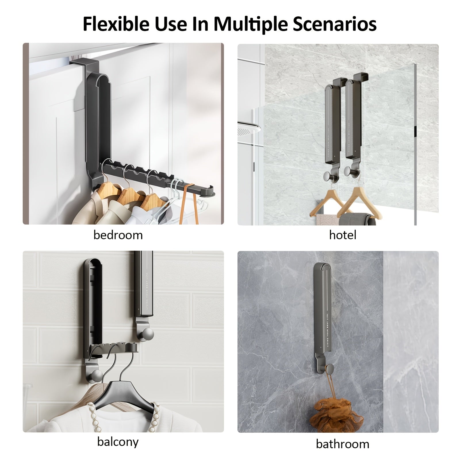 Support vêtements pliable suspendu mur - Aéraly