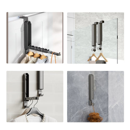 Support vêtements pliable suspendu mur Argenté