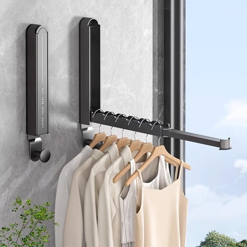 Support vêtements pliable suspendu mur Argenté