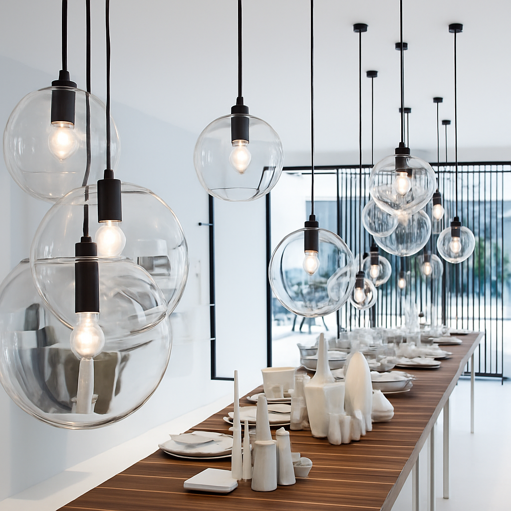 Suspension design boule en verre ONIRA