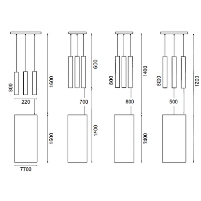 Suspension design cylindrique LED CANNA