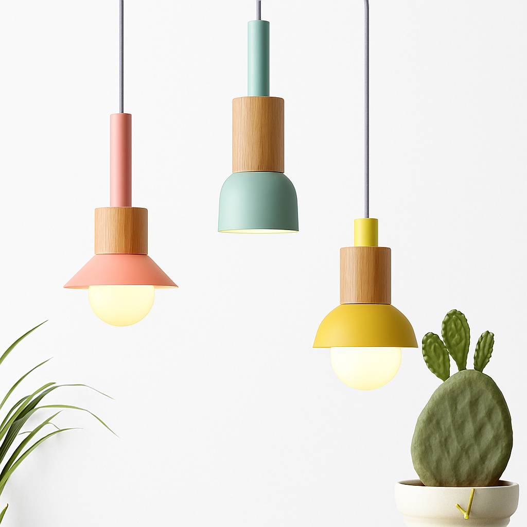 Suspension design bois et métal formes variées TELAIO