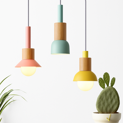 Suspension design bois et métal formes variées TELAIO