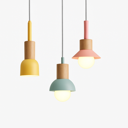 Suspension design bois et métal formes variées TELAIO