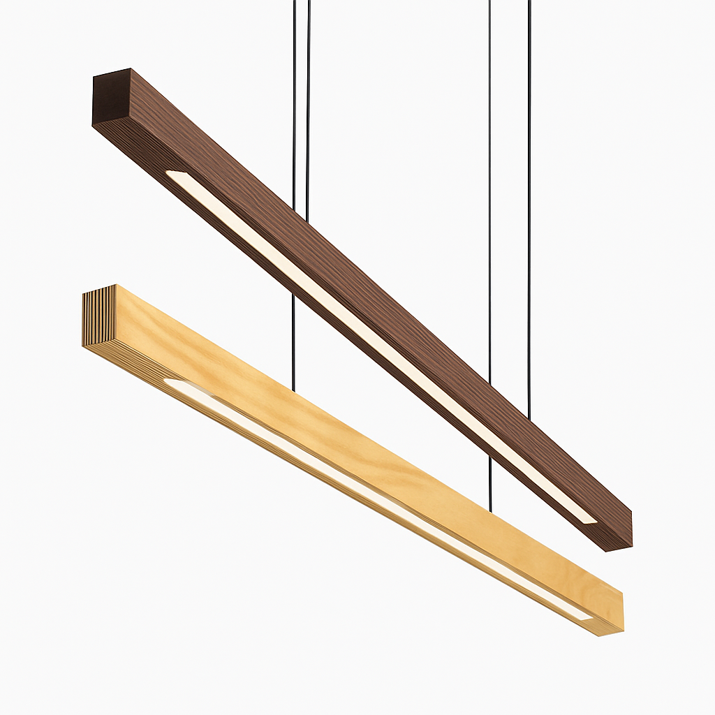 Suspension design moderne LED bois allongé TRONCO