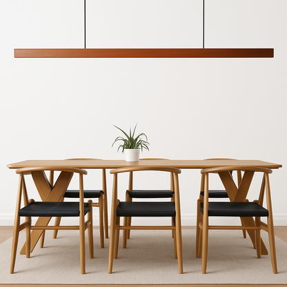Suspension design moderne LED bois allongé TRONCO