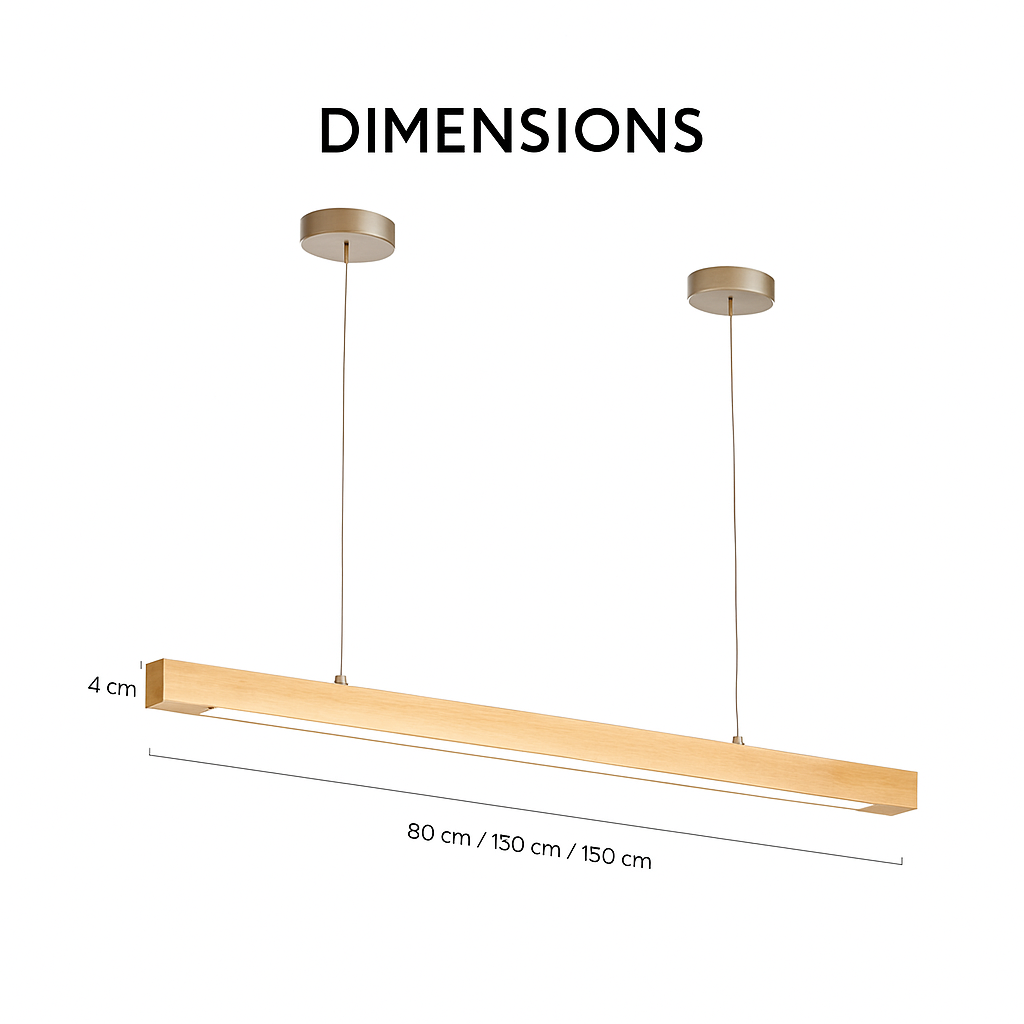 Suspension design moderne LED bois allongé TRONCO
