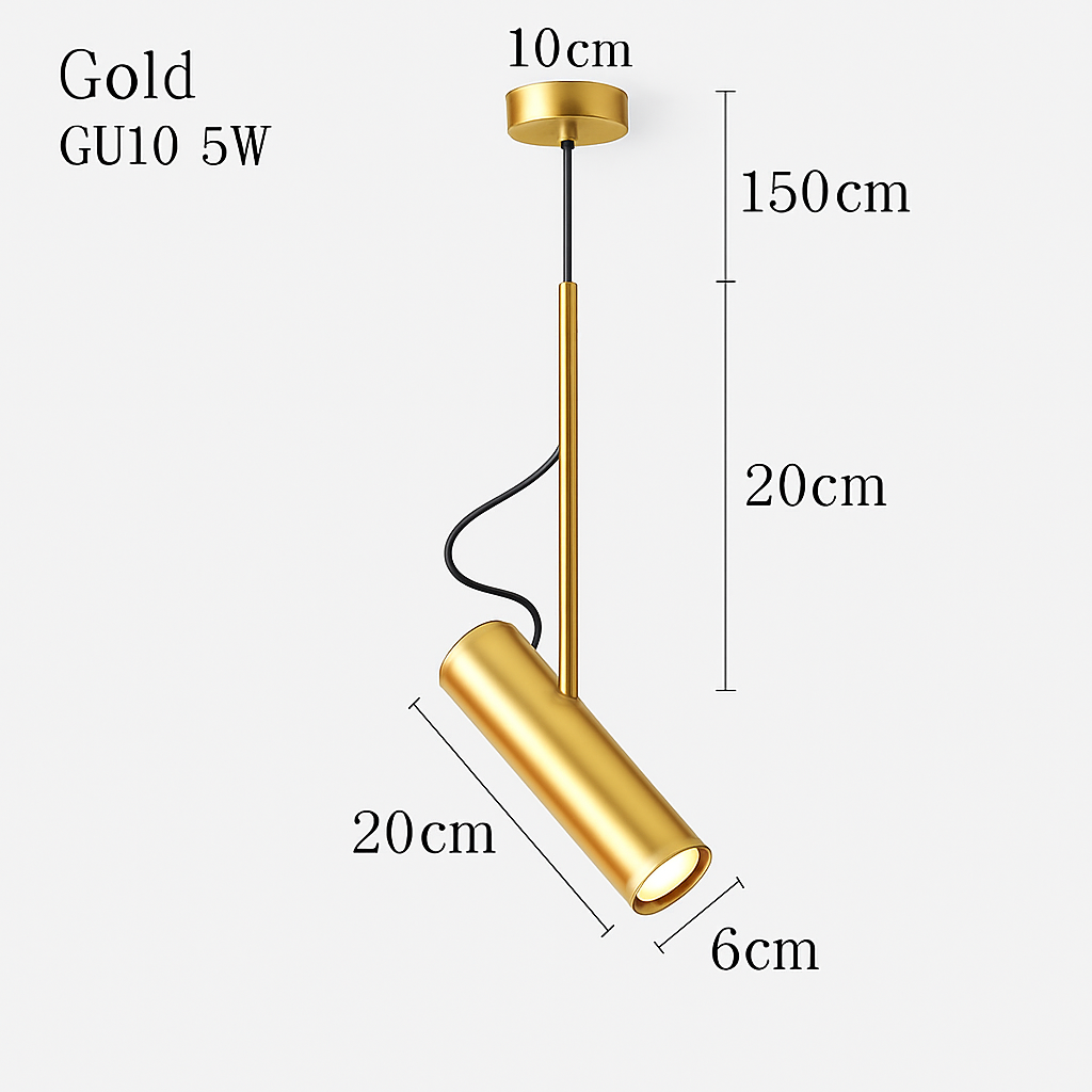 Suspension design spot orientable tige dorée ASTRA