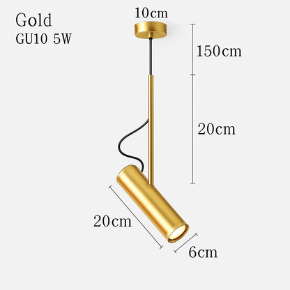 Suspension design spot orientable tige dorée ASTRA