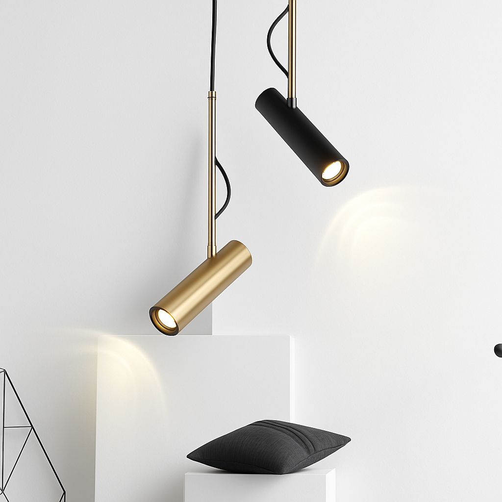 Suspension design spot orientable tige dorée ASTRA
