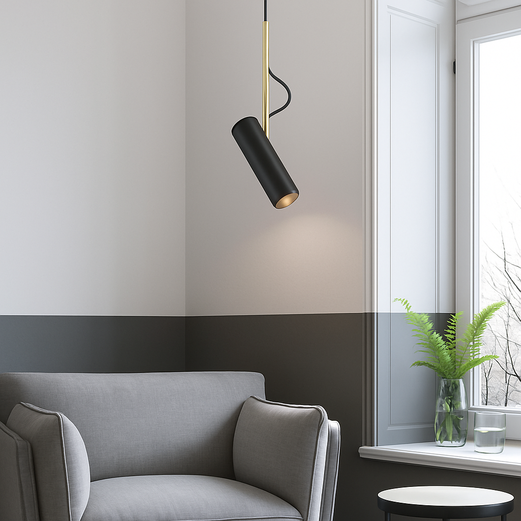 Suspension design spot orientable tige dorée ASTRA