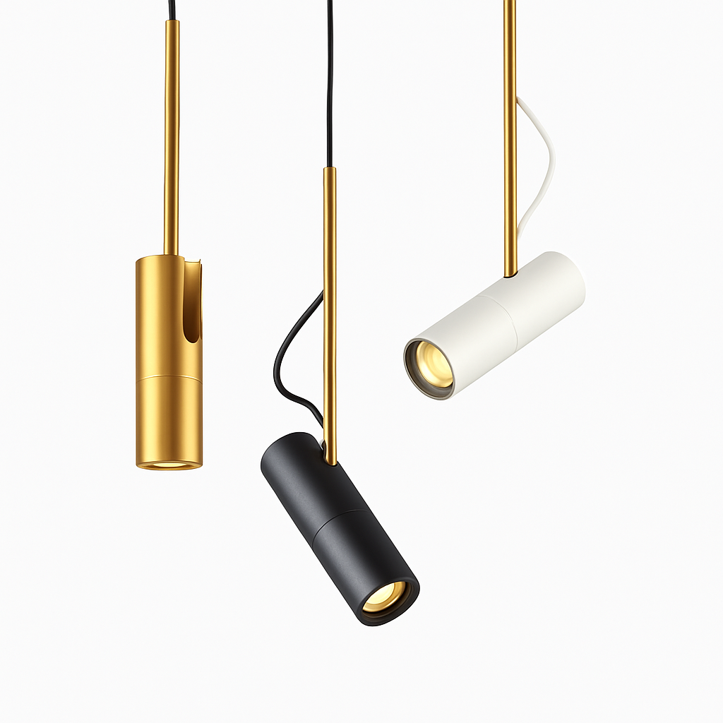 Suspension design spot orientable tige dorée ASTRA