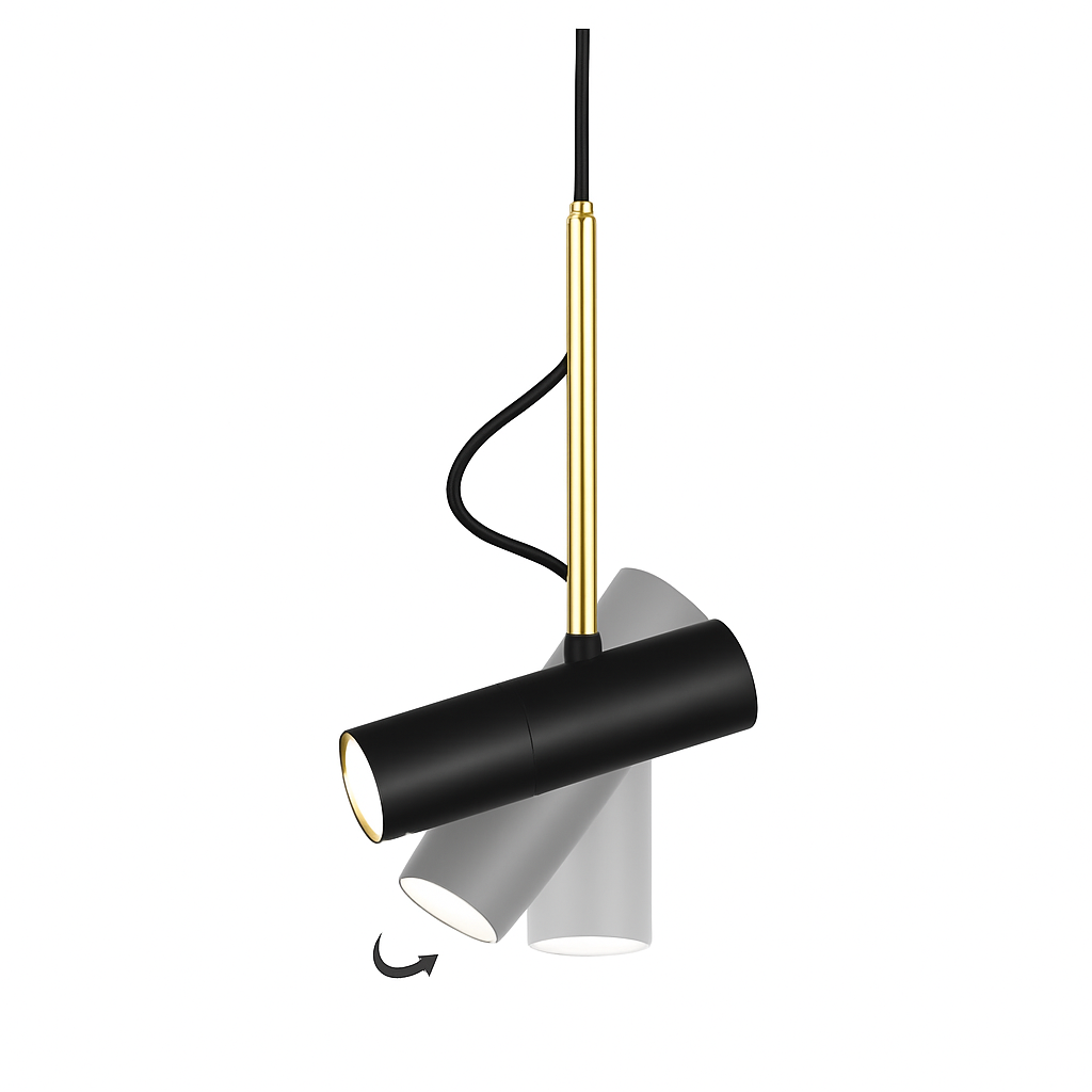Suspension design spot orientable tige dorée ASTRA