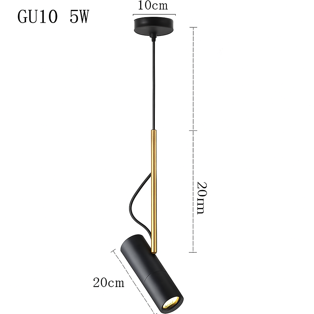Suspension design spot orientable tige dorée ASTRA