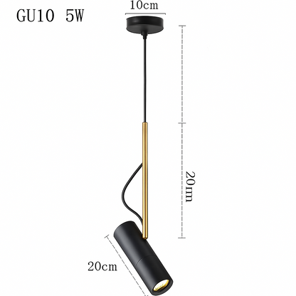 Suspension design spot orientable tige dorée ASTRA