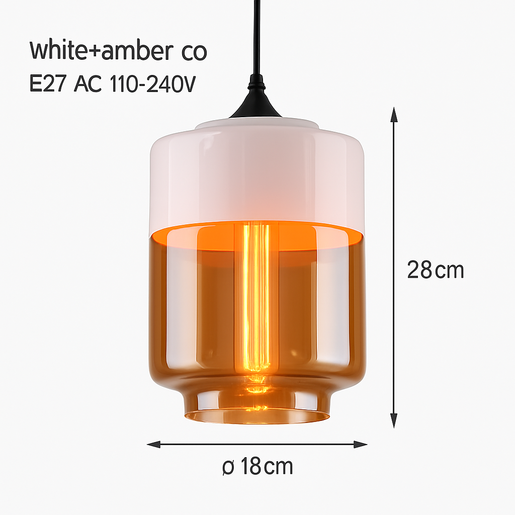 Suspension moderne design verre et métal loft FUMEA