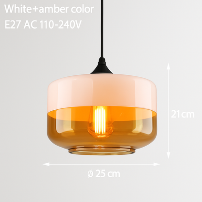 Suspension moderne design verre et métal loft FUMEA