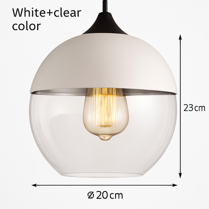 Suspension moderne design verre et métal loft FUMEA