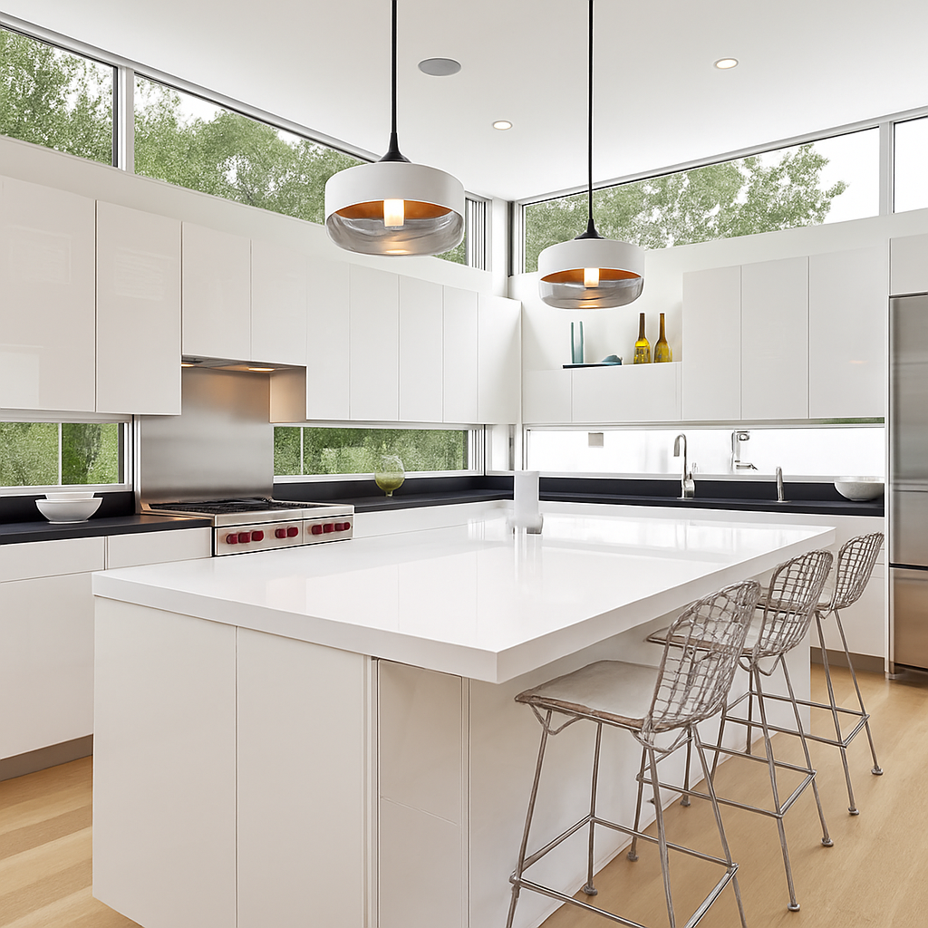 Suspension moderne design verre et métal loft FUMEA