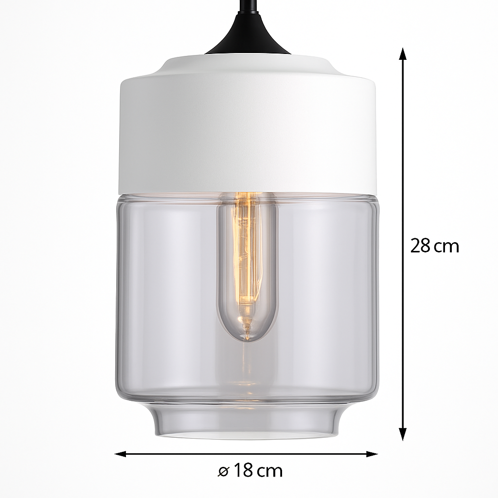 Suspension moderne design verre et métal loft FUMEA