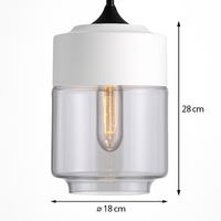 Suspension moderne design verre et métal loft FUMEA