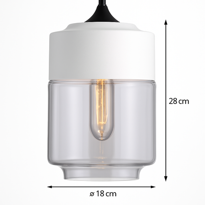 Suspension moderne design verre et métal loft FUMEA