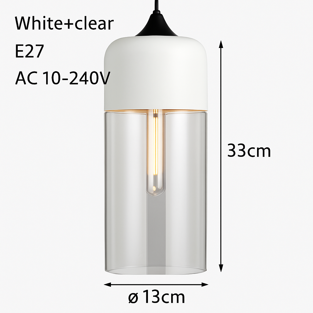 Suspension moderne design verre et métal loft FUMEA