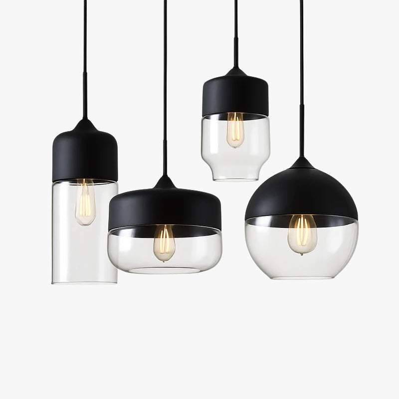 Suspension moderne design verre et métal loft FUMEA