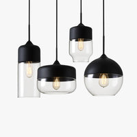 Suspension moderne design verre et métal loft FUMEA