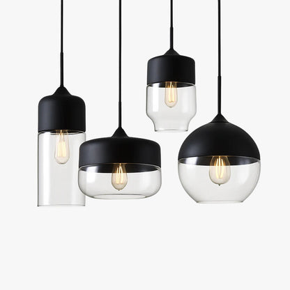 Suspension moderne design verre et métal loft FUMEA