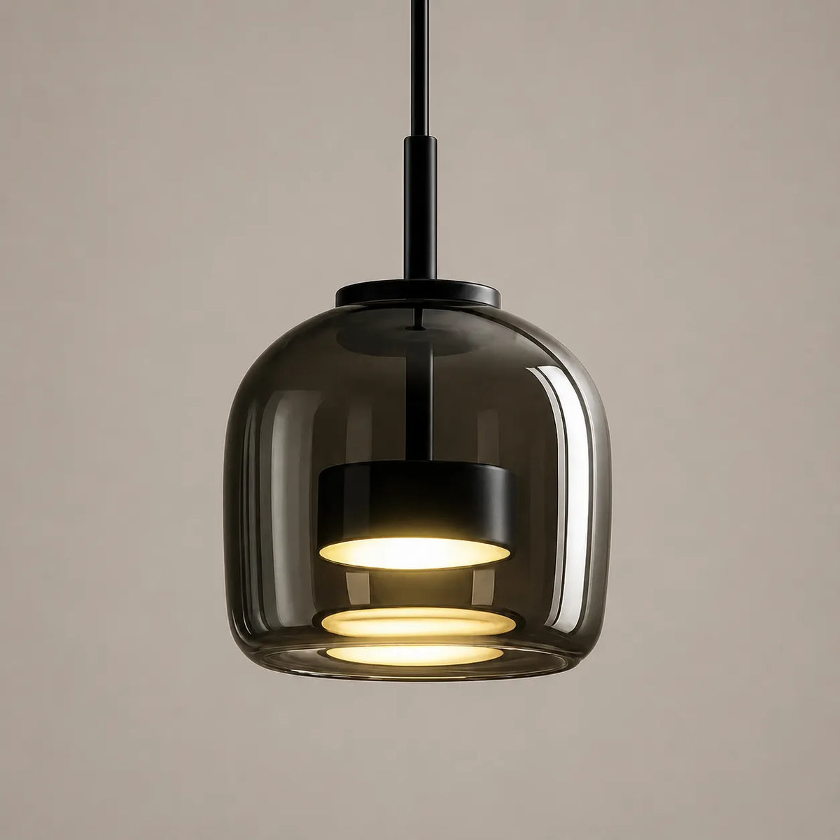 BRUTA - Suspension en Verre Fumé ou Ambré, Salon et Chambre
