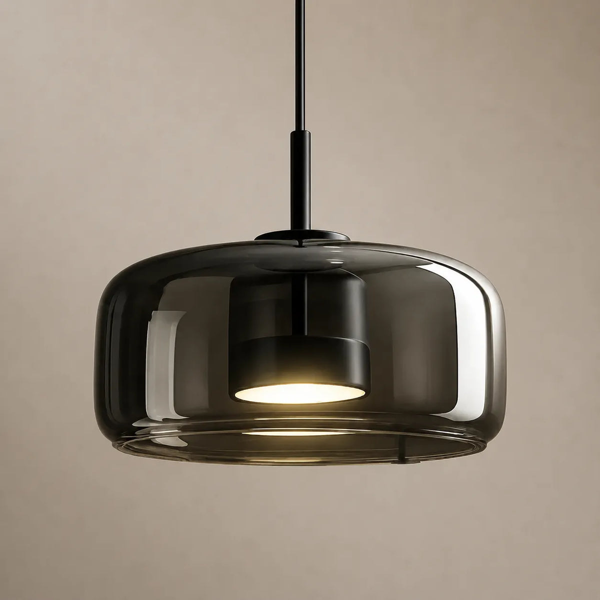 BRUTA - Suspension en Verre Fumé ou Ambré, Salon et Chambre