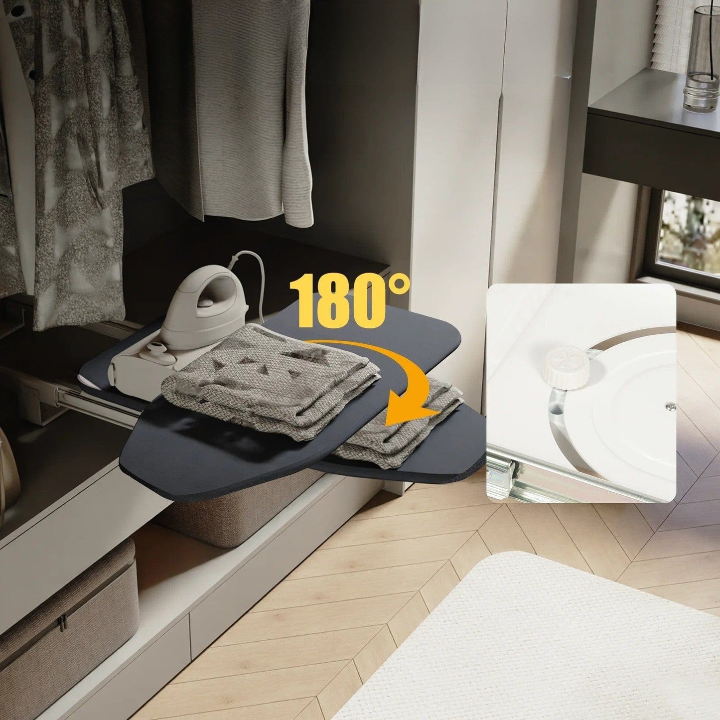 Table à repasser pliable stable et compacte Gris