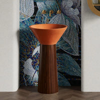 ONDA BOIS - Vasque totem sur pied sculptural