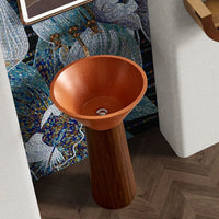 ONDA BOIS - Vasque totem sur pied sculptural