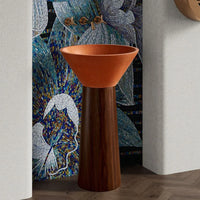 ONDA BOIS - Vasque totem sur pied sculptural