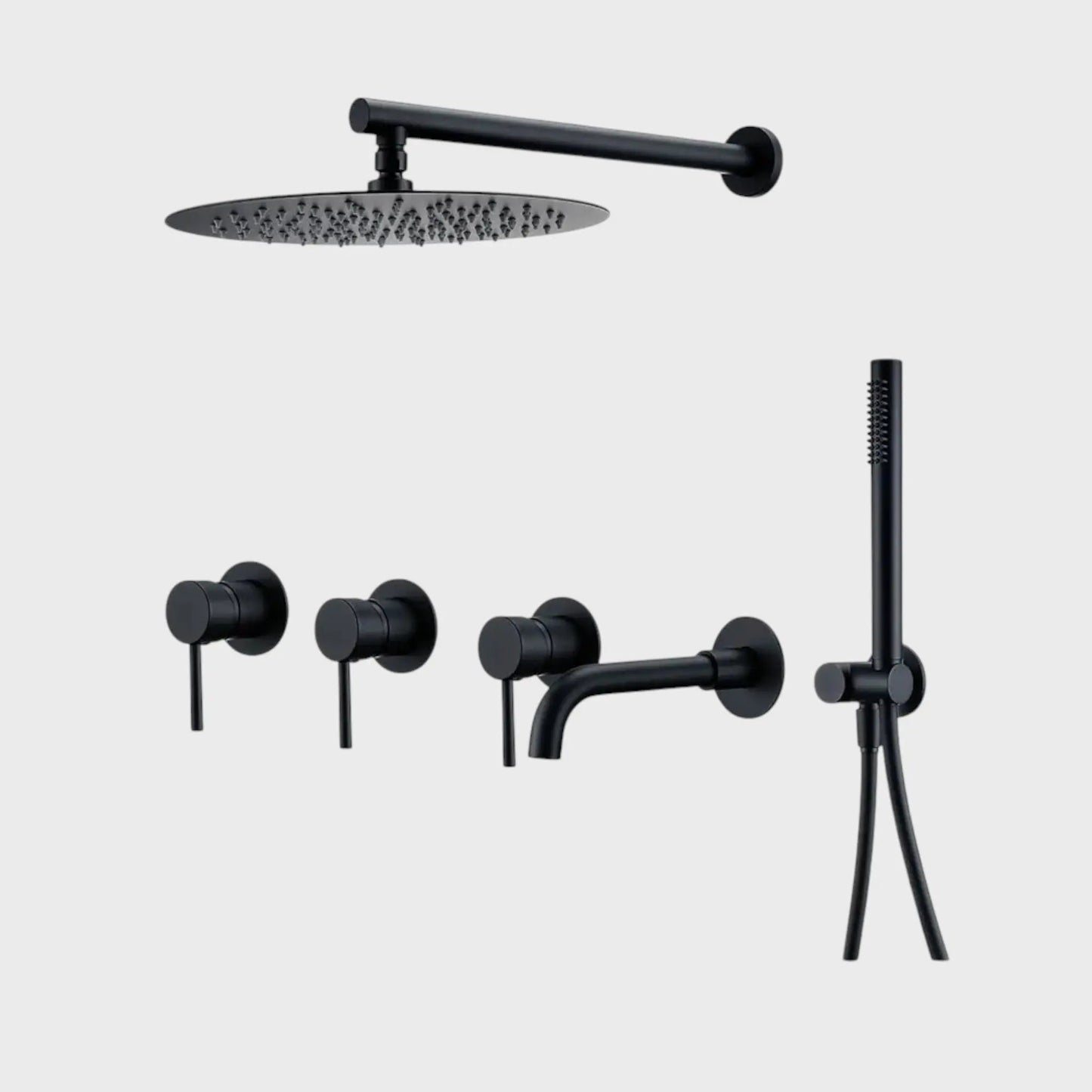Kit de douche-bain encastré noir