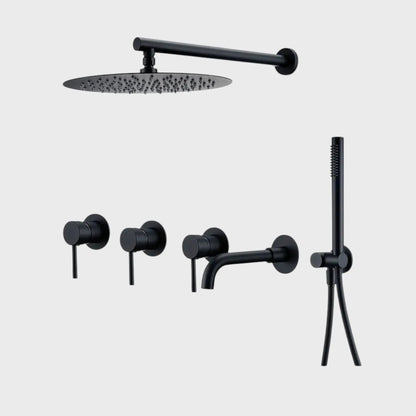 Kit de douche-bain encastré noir