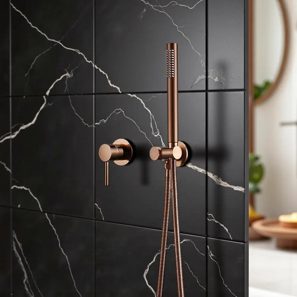 Mitigeur de Douche mural or rose