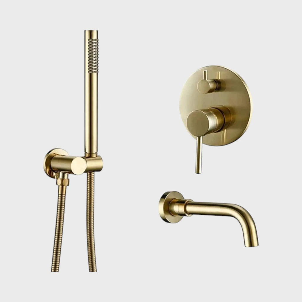Mitigeur de bain thermostatique encastré or brossé