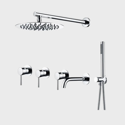 Kit de douche-bain encastré chrome