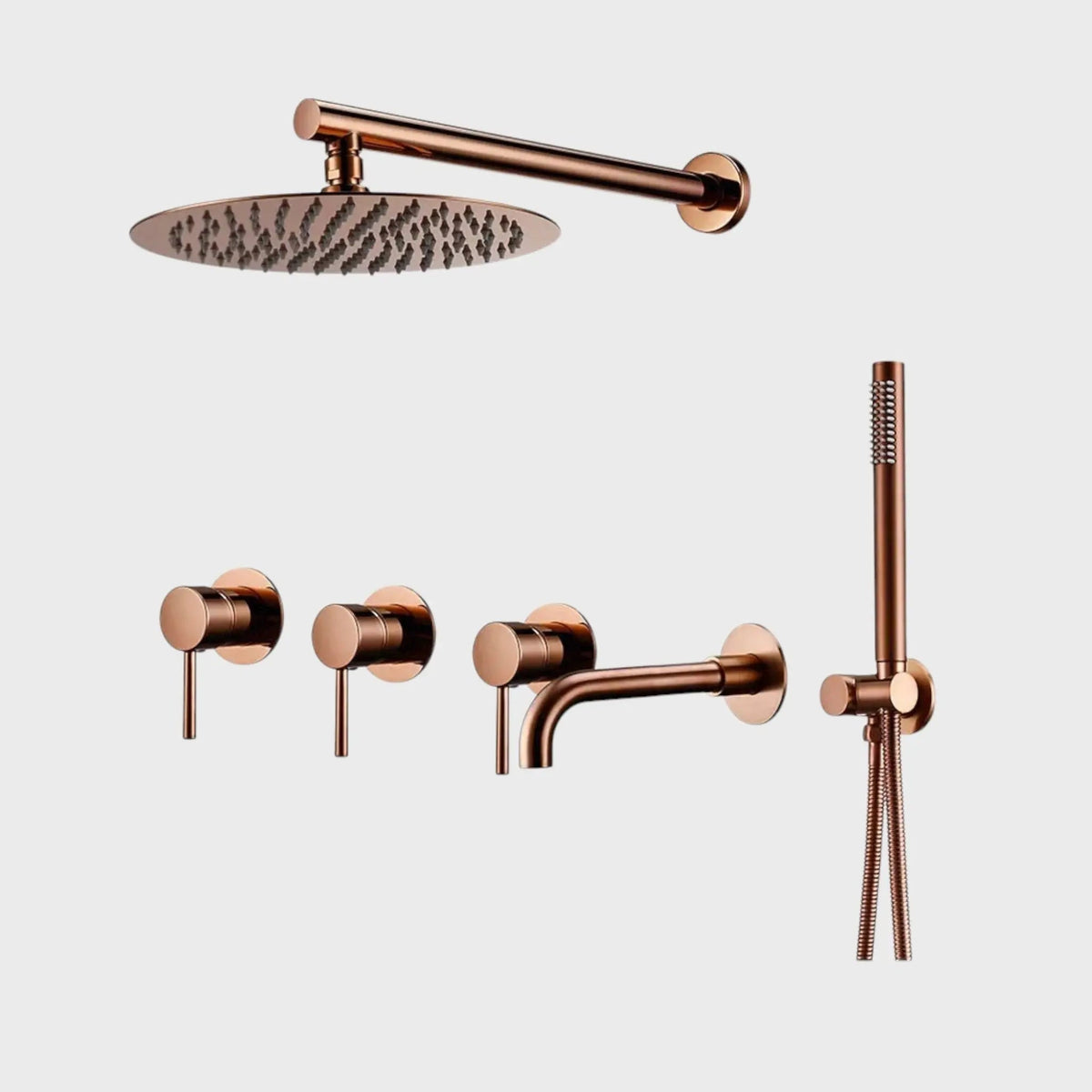 Kit de douche-bain encastré or rose