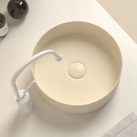 Cereo Vasque à Poser Ronde, Céramique Beige Crème