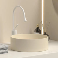 Cereo Vasque à Poser Ronde, Céramique Beige Crème