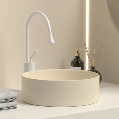 Cereo Vasque à Poser Ronde, Céramique Beige Crème